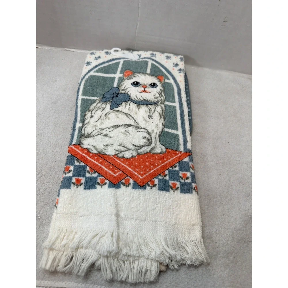 NWT B&D Royal Terry Kitchen Set White Vintage Persian Cat 3 Piece